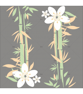 Sticker-bambous-exotiques-été-vitrophanie-décoration-vitrine-estivale-électrostatique-sans-colle-repositionnable-réutilisable-DECO-VITRES