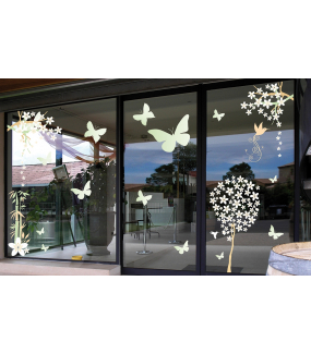 Sticker-branche-fleurie-oiseau-lyre-fleurs-blanches-printemps-été-vitrophanie-décoration-vitrine-estivale-printanière-électrostatique-sans-colle-repositionnable-réutilisable-DECO-VITRES