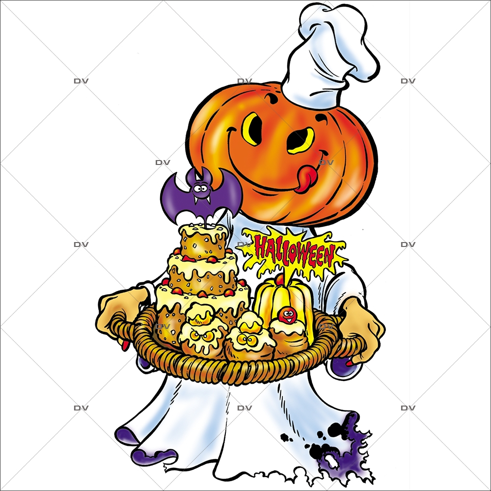 Sticker-Halloween-citrouille-pâtissière-vitrophanie-décoration-vitrine-spécial-boulangerie-pâtisserie-salon-de-thé-électrostatique-sans-colle-repositionnable-réutilisable-DECO-VITRES