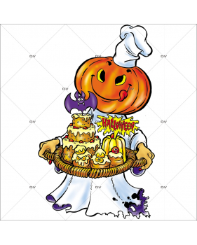 Sticker-Halloween-citrouille-pâtissière-vitrophanie-décoration-vitrine-spécial-boulangerie-pâtisserie-salon-de-thé-électrostatique-sans-colle-repositionnable-réutilisable-DECO-VITRES