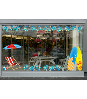 Sticker-chaise-longue-mer-vacances-été-vitrophanie-décoration-vitrine-estivale-électrostatique-sans-colle-repositionnable-réutilisable-DECO-VITRES
