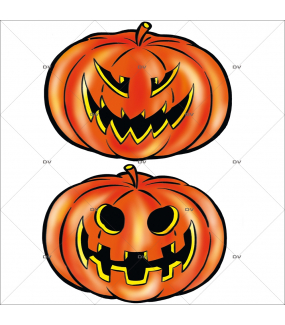 Sticker-halloween-2-citrouilles-31-octobre-vitrophanie-décoration-vitrine-halloween-électrostatique-sans-colle-repositionnable-réutilisable-DECO-VITRES