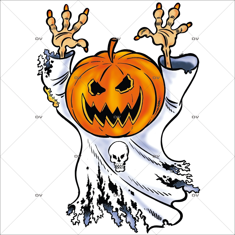 Sticker-halloween-citrouille-fantôme-31-octobre-vitrophanie-décoration-vitrine-halloween-électrostatique-sans-colle-repositionnable-réutilisable-DECO-VITRES