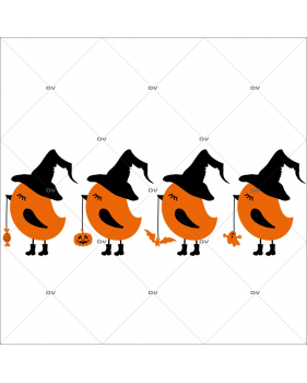 Sticker-halloween-frise-oiseaux-chapeau-sorcière-friandises-31-octobre-vitrophanie-décoration-vitrine-halloween-électrostatique-sans-colle-repositionnable-réutilisable-DECO-VITRES