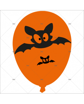Sticker-halloween-ballon-chauve-souris-31-octobre-vitrophanie-décoration-vitrine-halloween-électrostatique-sans-colle-repositionnable-réutilisable-DECO-VITRES