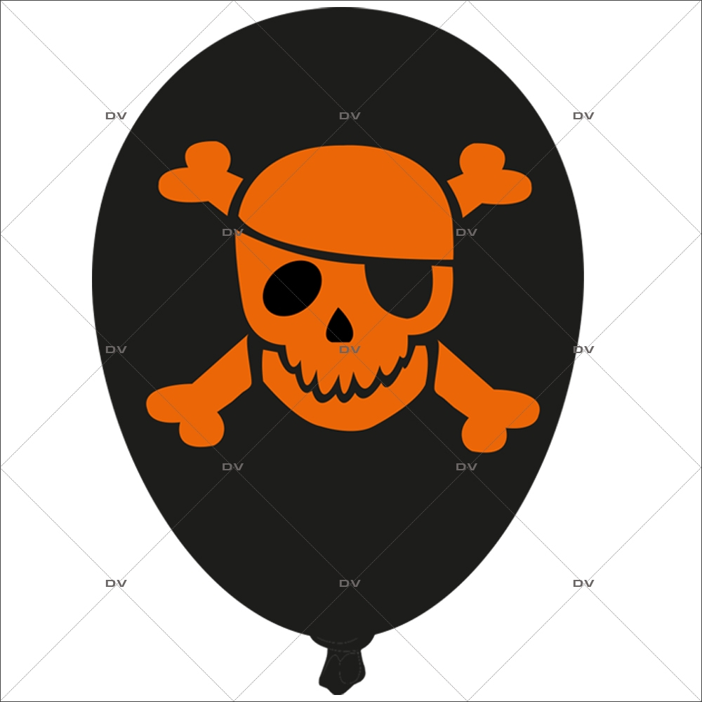 Sticker-Halloween-ballon-pirate-tête-de-mort-vitrophanie-décoration-vitrine-électrostatique-sans-colle-repositionnable-réutilisable-DECO-VITRES