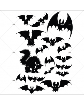 Sticker-halloween-silhouettes-chauve-souris-noir-31-octobre-vitrophanie-décoration-vitrine-halloween-électrostatique-sans-colle-repositionnable-réutilisable-DECO-VITRES