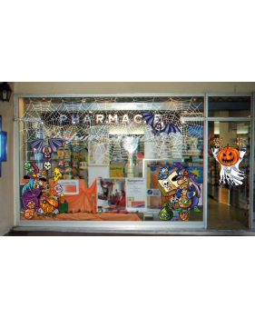 Sticker-halloween-sorcière-chaudron-chat-tête-de-mort-potion-magique-31-octobre-vitrophanie-décoration-vitrine-halloween-électrostatique-sans-colle-repositionnable-réutilisable-DECO-VITRES