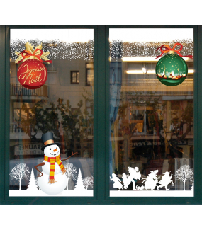 Sticker-bonhomme-de-neige-haut-de-forme-vitrophanie-décoration-vitrine-noël-électrostatique-sans-colle-repositionnable-réutilisable-DECO-VITRES