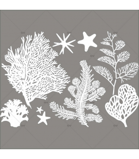 Sticker-coraux-mer-vacances-été-vitrophanie-décoration-vitrine-estivale-électrostatique-sans-colle-repositionnable-réutilisable-DECO-VITRES