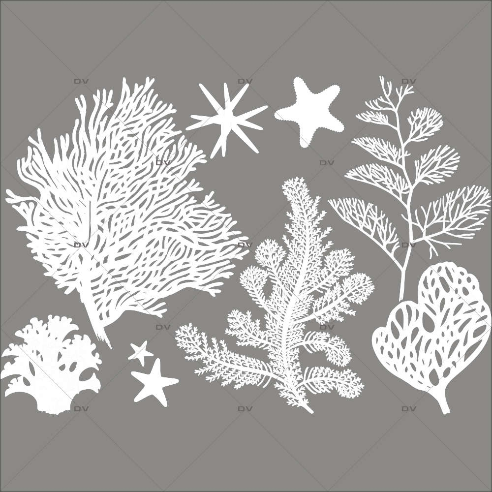 Sticker-coraux-mer-vacances-été-vitrophanie-décoration-vitrine-estivale-électrostatique-sans-colle-repositionnable-réutilisable-DECO-VITRES