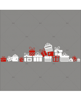 Sticker-frises-de-paquets-cadeaux-de-noël-blancs-rouges-vitrophanie-décoration-vitrine-noël-électrostatique-sans-colle-repositionnable-réutilisable-DECO-VITRES