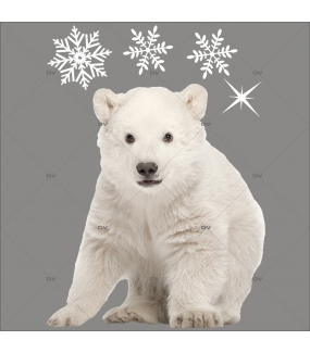 Sticker-ourson-polaire-animaux-vitrophanie-décoration-vitrine-noël-hiver-électrostatique-sans-colle-repositionnable-réutilisable-DECO-VITRES