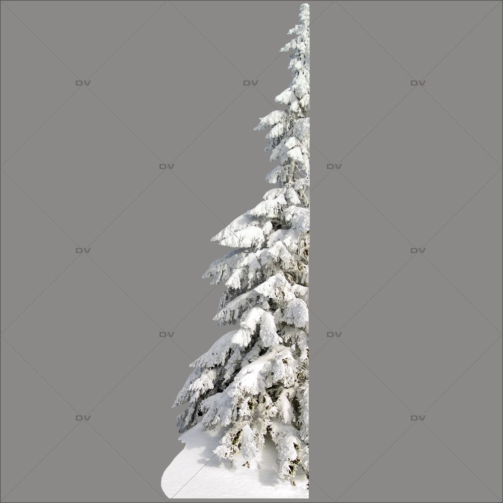 Sticker-paysage-de-neige-demi-sapin-enneigé-nature-hiver-ski-vacances-fête-vitrophanie-décoration-vitrine-noël-électrostatique-sans-colle-repositionnable-réutilisable-DECO-VITRES