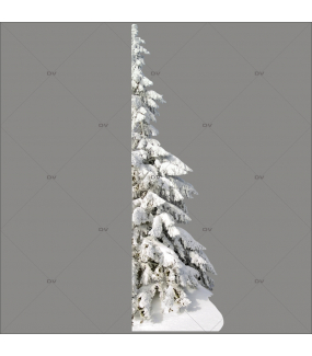 Sticker-paysage-de-neige-demi-sapin-enneigé-nature-hiver-ski-vacances-fête-vitrophanie-décoration-vitrine-noël-électrostatique-sans-colle-repositionnable-réutilisable-DECO-VITRES