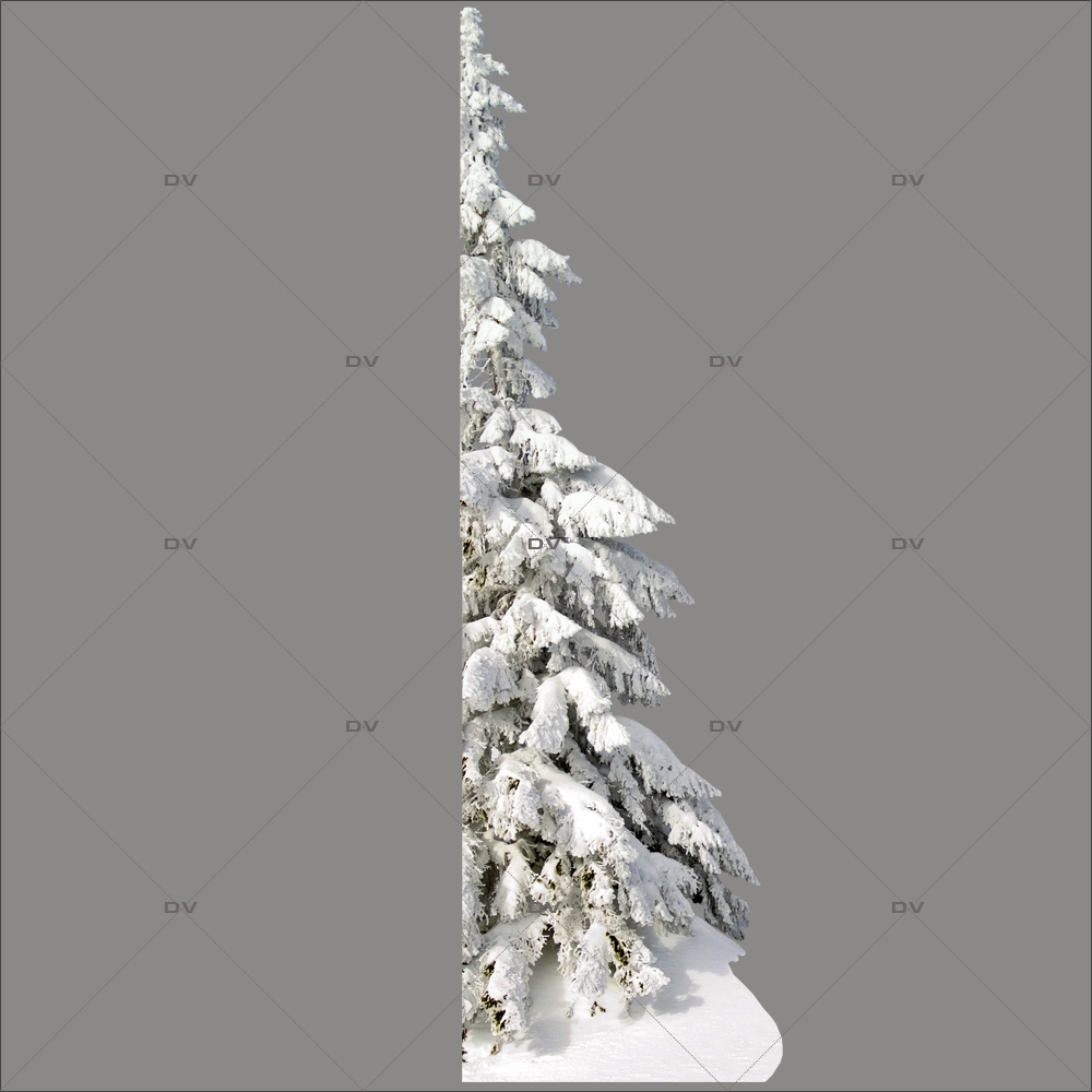 Sticker-paysage-de-neige-demi-sapin-enneigé-nature-hiver-ski-vacances-fête-vitrophanie-décoration-vitrine-noël-électrostatique-sans-colle-repositionnable-réutilisable-DECO-VITRES