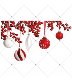 Sticker-angle-suspensions-boules-de-noël-rouge-blanc-vitrophanie-décoration-vitrine-noël-électrostatique-sans-colle-repositionnable-réutilisable-DECO-VITRES