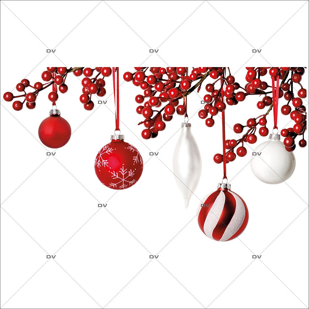 Sticker-angle-suspensions-boules-de-noël-rouge-blanc-vitrophanie-décoration-vitrine-noël-électrostatique-sans-colle-repositionnable-réutilisable-DECO-VITRES