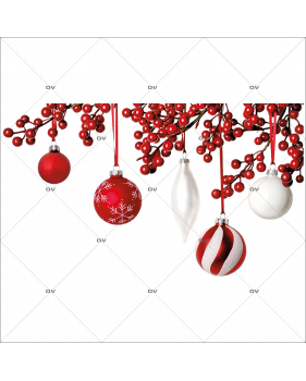 Sticker-angle-suspensions-boules-de-noël-rouge-blanc-vitrophanie-décoration-vitrine-noël-électrostatique-sans-colle-repositionnable-réutilisable-DECO-VITRES