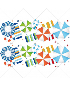 Sticker-frise-parasols-plage-serviettes-tongs-mer-vacances-été-vitrophanie-décoration-vitrine-estivale-électrostatique-sans-colle-repositionnable-réutilisable-DECO-VITRES