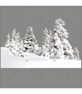 Sticker-paysage-de-neige-sapins-enneigés-nature-hiver-ski-vacances-fête-vitrophanie-décoration-vitrine-noël-électrostatique-sans-colle-repositionnable-réutilisable-DECO-VITRES