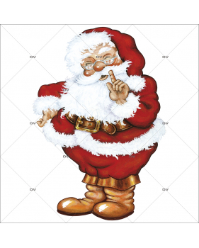 Sticker-père-noël-traditionnel-vitrophanie-décoration-vitrine-noël-électrostatique-sans-colle-repositionnable-réutilisable-DECO-VITRES
