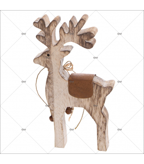 Sticker-renne-bois-nature-thème traditionnel-animaux-vitrophanie-décoration-vitrine-noël-électrostatique-sans-colle-repositionnable-réutilisable-DECO-VITRES