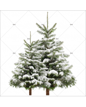Sticker-paysage-de-neige-sapins-enneigés-hiver-ski-vacances-fête-vitrophanie-décoration-vitrine-noël-électrostatique-sans-colle-repositionnable-réutilisable-DECO-VITRES