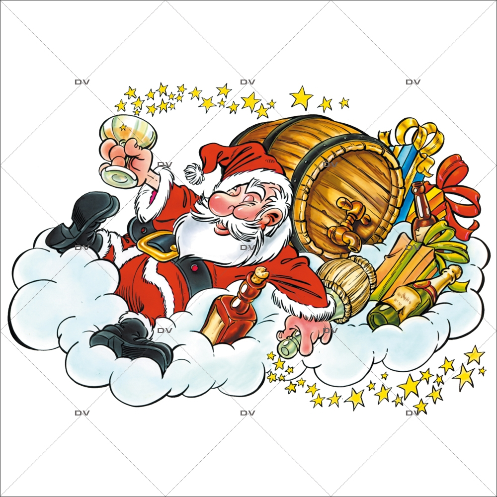 Sticker-père-noël-ivre-vitrophanie-décoration-vitrine-noël-caviste-restaurant-bar-électrostatique-sans-colle-repositionnable-réutilisable-DECO-VITRES Sticker-père-noël-ivre-vitrophanie-décoration-vitrine-noël-caviste-restaurant-bar-électrostatique-sans-colle-repositionnable-réutilisable-DECO-VITRES