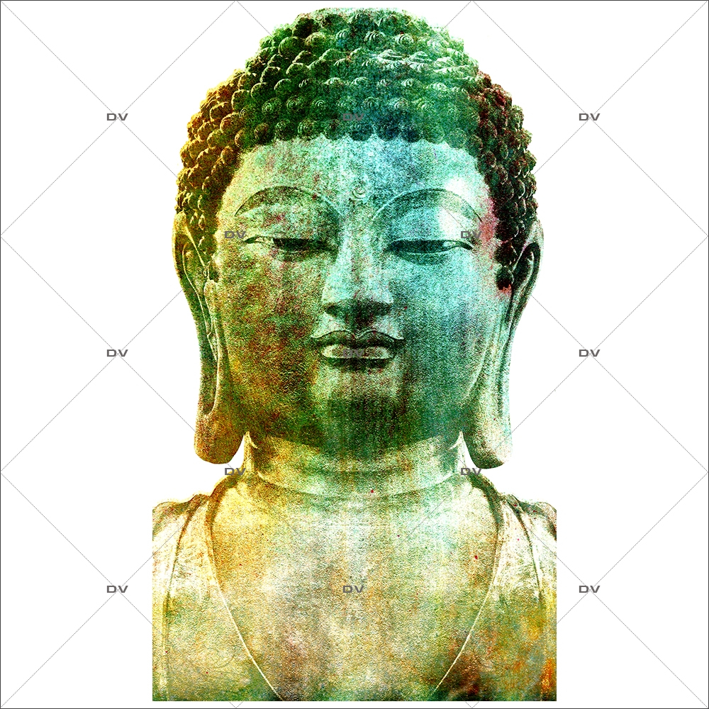 Sticker-bouddha-asiatique-ambiance-zen-adhésif-encres-écologiques-latex-décoration-intérieure-DECO-VITRES