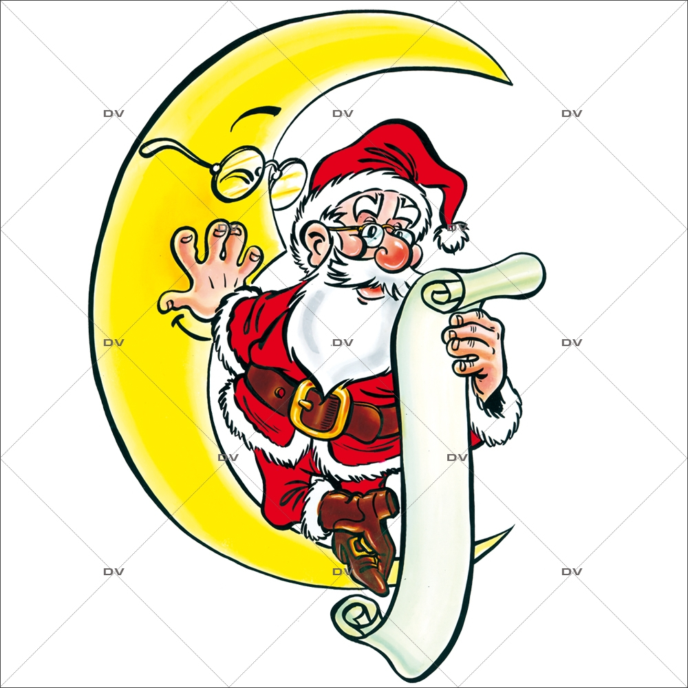 Sticker-père-noël-lunettes-liste-sur-croissant-de-lune-vitrophanie-décoration-vitrine-noël-opticien-électrostatique-sans-colle-repositionnable-réutilisable-DECO-VITRES Sticker-père-noël-lunettes-liste-sur-croissant-de-lune-vitrophanie-décoration-vitrine-noël-opticien-électrostatique-sans-colle-repositionnable-réutilisable-DECO-VITRES