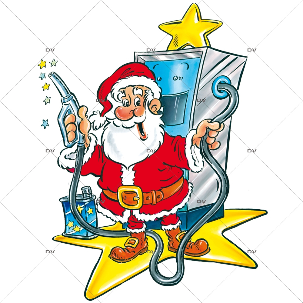 Sticker-père-noël-pompiste-station-service-vitrophanie-décoration-vitrine-noël-électrostatique-sans-colle-repositionnable-réutilisable-DECO-VITRES Sticker-père-noël-pompiste-station-service-vitrophanie-décoration-vitrine-noël-électrostatique-sans-colle-repositionnable-réutilisable-DECO-VITRES