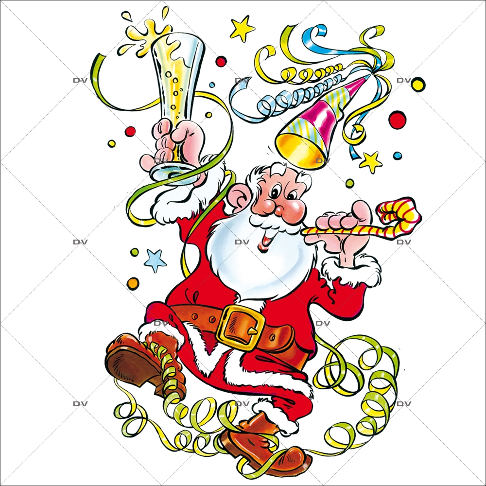 Sticker-père-noël-côtillons-serpentins-fête-vitrophanie-décoration-vitrine-noël-électrostatique-sans-colle-repositionnable-réutilisable-DECO-VITRES Sticker-père-noël-côtillons-serpentins-fête-vitrophanie-décoration-vitrine-noël-électrostatique-sans-colle-repositionnable-réutilisable-DECO-VITRES