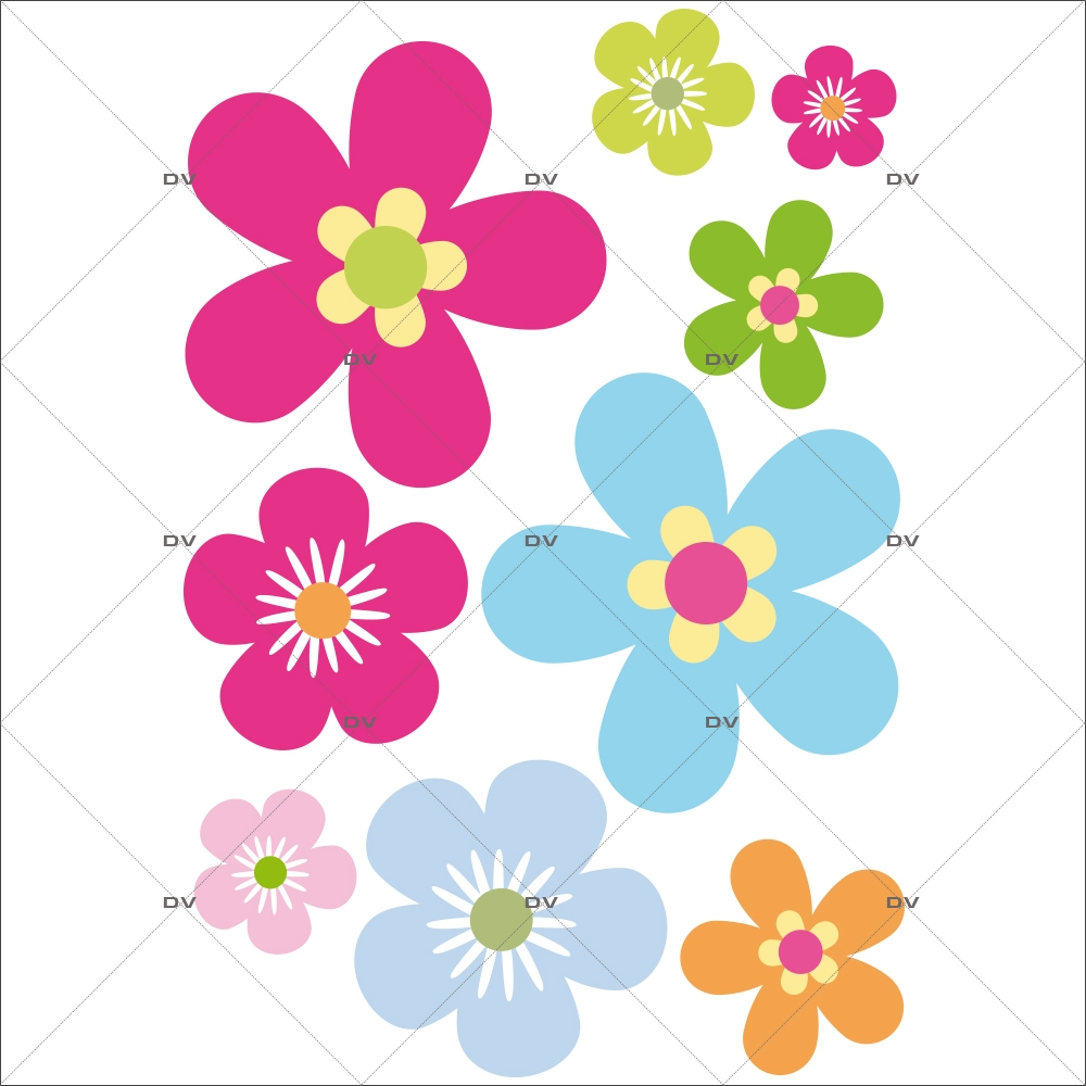 Sticker-fleurs-muticolores-chambre-bébé-enfant-salon-cuisine-salon-salle-de-bains-adhésif-encres-écologiques-latex-décoration-intérieure-DECO-VITRES