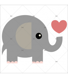 Sticker-éléphant-coeurs-chambre-bébé-enfant-adhésif-encres-écologiques-latex-décoration-intérieure-DECO-VITRES