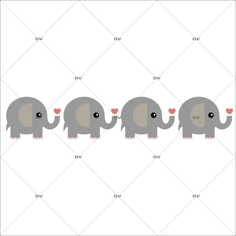 Sticker-éléphant-coeurs-chambre-bébé-enfant-adhésif-encres-écologiques-latex-décoration-intérieure-DECO-VITRES