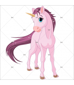 Sticker-licorne-rose-chambre-bébé-enfant-fille-adhésif-encres-écologiques-latex-décoration-intérieure-DECO-VITRES