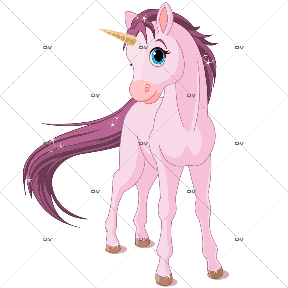 Sticker-licorne-rose-chambre-bébé-enfant-fille-adhésif-encres-écologiques-latex-décoration-intérieure-DECO-VITRES