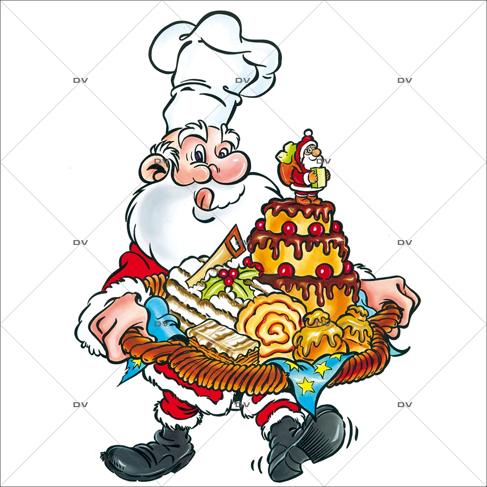 Sticker-père-noël-pâtissier-gâteaux-vitrophanie-décoration-vitrine-noël-boulangerie-pâtisserie-électrostatique-sans-colle-repositionnable-réutilisable-DECO-VITRES Sticker-père-noël-pâtissier-gâteaux-vitrophanie-décoration-vitrine-noël-boulangerie-pâtisserie-électrostatique-sans-colle-repositionnable-réutilisable-DECO-VITRES