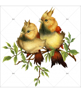 Sticker-oiseaux-ambiance-retro-nature-adhésif-encres-écologiques-latex-décoration-intérieure-DECO-VITRES