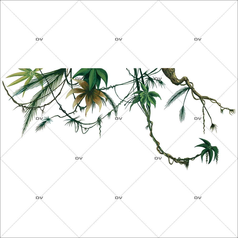 Sticker-lianes-plante-exotique-tropical-adhésif-encres-écologiques-latex-décoration-intérieure-DECO-VITRES