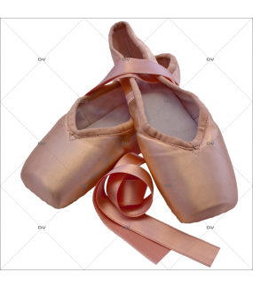 Sticker-chaussons-roses-pointes-satin-danse-ballerine-classique-chambre-bébé-enfant-fille-adhésif-encres-écologiques-latex-décoration-intérieure-DECO-VITRES