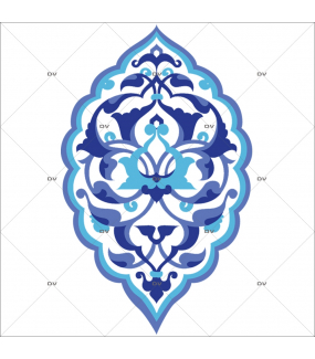 Sticker-motif-ambiance-décoration-orientale-bleu-adhésif-encres-écologiques-latex-décoration-intérieure-DECO-VITRES