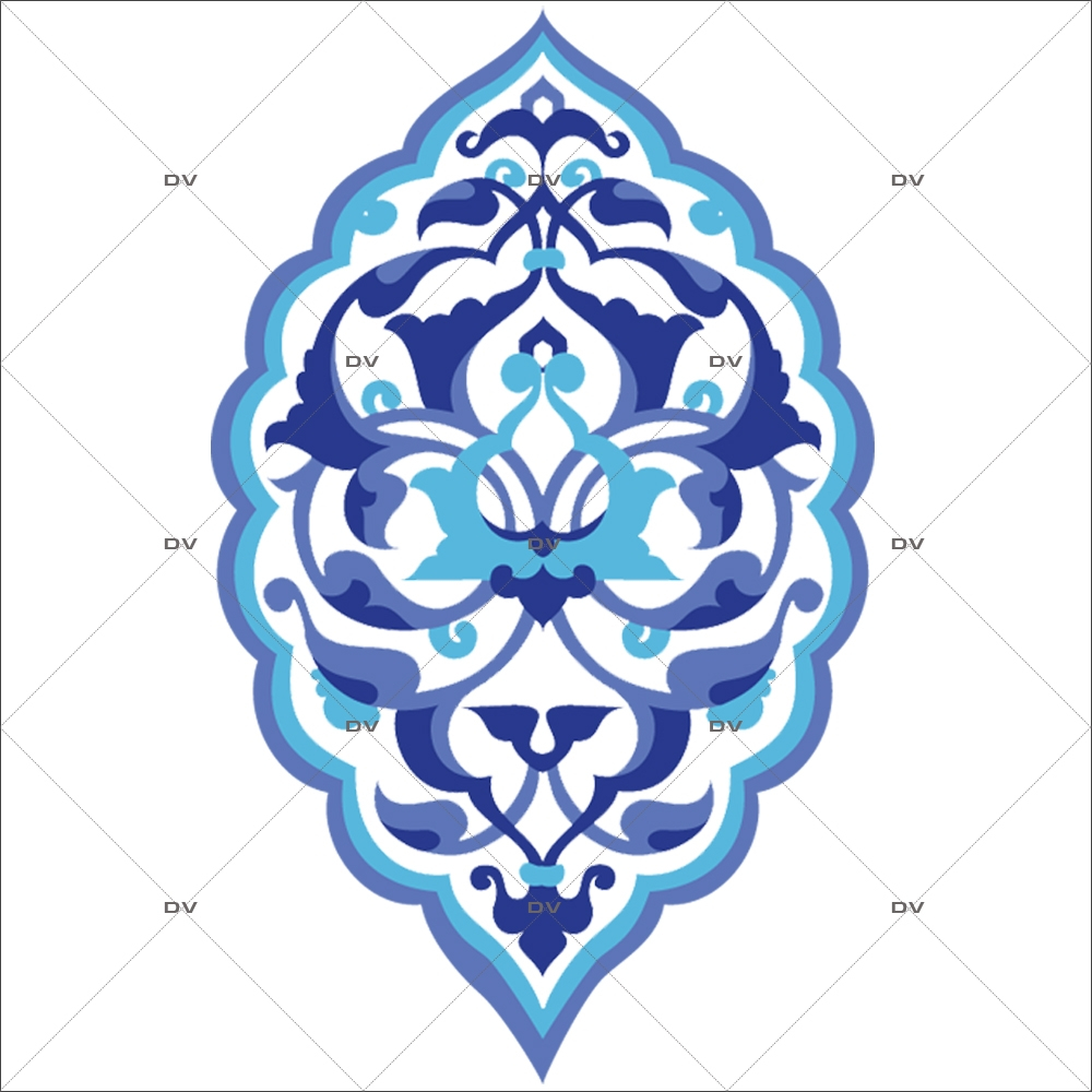 Sticker-motif-ambiance-décoration-orientale-bleu-adhésif-encres-écologiques-latex-décoration-intérieure-DECO-VITRES