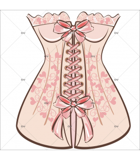 Sticker-corset-mode-chambre-enfant-fille-adhésif-encres-écologiques-latex-décoration-intérieure-DECO-VITRES