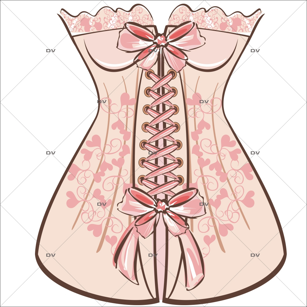 Sticker-corset-mode-chambre-enfant-fille-adhésif-encres-écologiques-latex-décoration-intérieure-DECO-VITRES