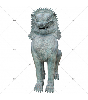 Sticker-lion-thaï-thaïlande-asiatique-ambiance-zen-adhésif-encres-écologiques-latex-décoration-intérieure-DECO-VITRES