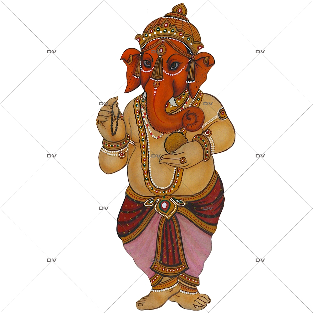 Sticker-ganesha-asiatique-ambiance-zen-Inde-divinité-éléphant-adhésif-encres-écologiques-latex-décoration-intérieure-DECO-VITRES