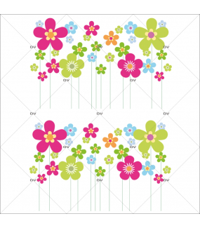 Sticker-frises-de-fleurs-multicolores-printemps-été-vitrophanie-décoration-vitrine-estivale-printanière-électrostatique-sans-colle-repositionnable-réutilisable-DECO-VITRES