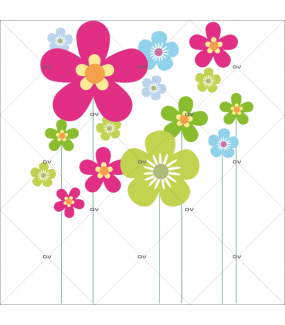 Sticker-frises-de-fleurs-multicolores-printemps-été-vitrophanie-décoration-vitrine-estivale-printanière-électrostatique-sans-colle-repositionnable-réutilisable-DECO-VITRES